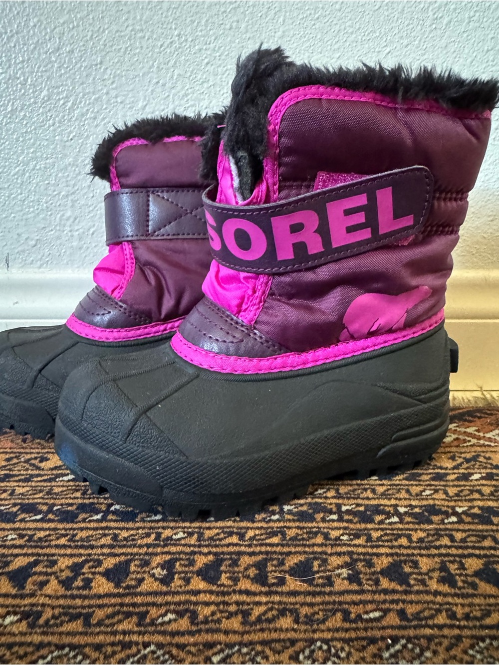 Sorel Girls' Purple and Hot Pink Insulated Winter Boots